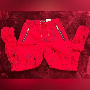 Brand new red and black joggers